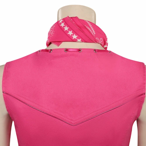 2023 Movie Pink Cowgirl Star Covered Flared Pants Cosplay Costume 1