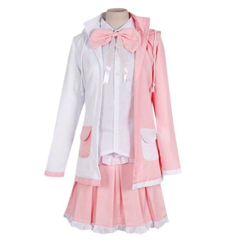 Anime Super Danganronpa 2 Costume Women Monomi Cosplay Wigs Uniform Pink White Rabbit Coat Shirt Skirt d2c505cd 3e09 4c25 a135 401de6c958be