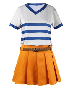 one piece nami women t shirt skirt party carnival halloween cosplay costume 2 600x