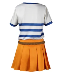 one piece nami women t shirt skirt party carnival halloween cosplay costume 4 600x