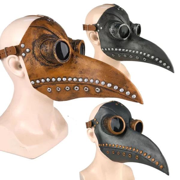 Funny Medieval Steampunk Plague Doctor Bird Mask Latex Punk Cosplay Masks Beak Adu 3