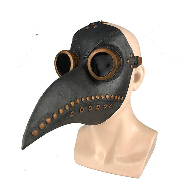 Funny Medieval Steampunk Plague Doctor Bird Mask Latex Punk Cosplay Masks Beak Adult Halloween Event