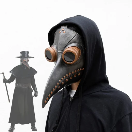 Plague Doctor Mask Cosplay Anime Latex Face Masks Long Nose Bird Beak Steampunk Halloween Masque