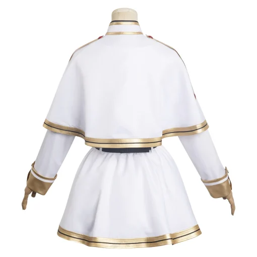 sousou no frieren anime beyond journey s end white women cape dress belt outfit 2