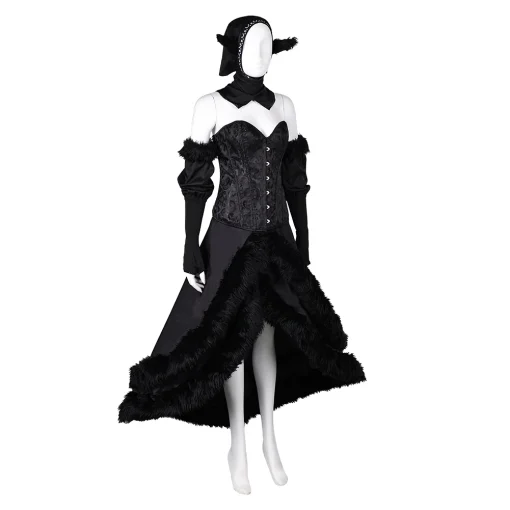 delicious in dungeon anime marcille donato women black dress party carnival halloween cosplay costume