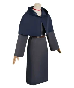 delicious in dungeon anime marcille donato women dark blue dress set cosplay costume 4 1024x