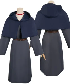 delicious in dungeon anime marcille donato women dark blue dress set cosplay costume 9 1024x