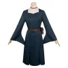 delicious in dungeon anime marcille women dark blue dress party carnival halloween cosplay costume 1 1024x