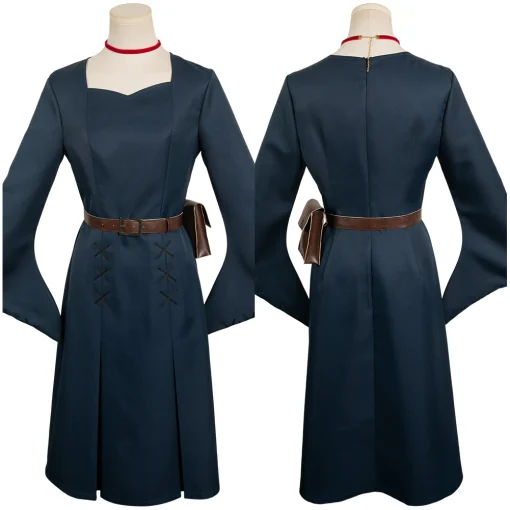 delicious in dungeon anime marcille women dark blue dress party carnival halloween cosplay costume