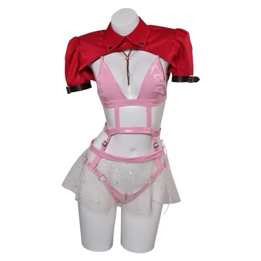 final fantasy game aerith gainsborough women pink sexy suit party carnival halloween cosplay costume