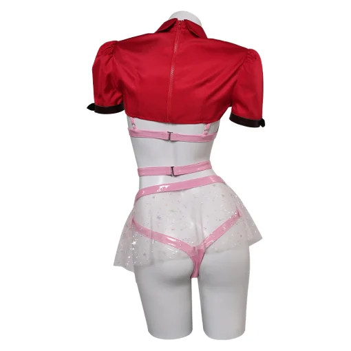 final fantasy game aerith gainsborough women pink sexy suit party carnival halloween cosplay costume