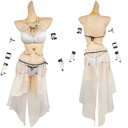 final fantasy game tifa lockhart white swimsuit set party carnival halloween cosplay costume