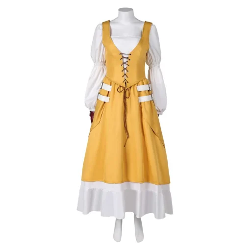 final fantasy xvi game aerith gainsborough women yellow dress party carnival halloween cosplay costume