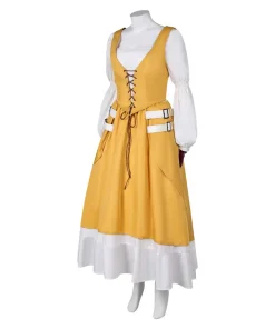 final fantasy xvi game aerith gainsborough women yellow dress party carnival halloween cosplay costume 3 1024x