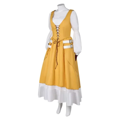 final fantasy xvi game aerith gainsborough women yellow dress party carnival halloween cosplay costume