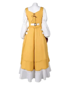 final fantasy xvi game aerith gainsborough women yellow dress party carnival halloween cosplay costume 4 1024x