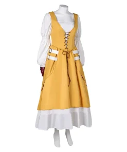 final fantasy xvi game aerith gainsborough women yellow dress party carnival halloween cosplay costume 5 1024x