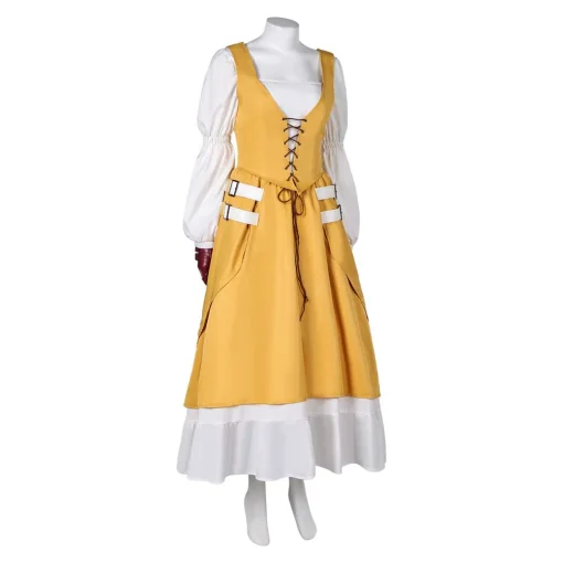 final fantasy xvi game aerith gainsborough women yellow dress party carnival halloween cosplay costume