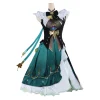 genshin impact game emilie women green dress party carnival halloween cosplay costume 1 1024x