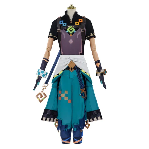 genshin impact game kinich blue outfit party carnival halloween cosplay costume