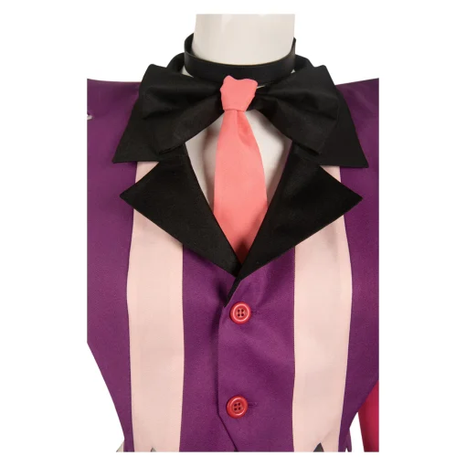 hazbin hotel tv angel dust women purple combat suit party carnival halloween cosplay costume