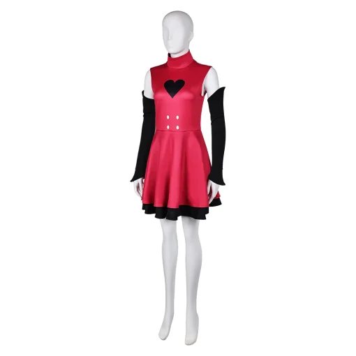 hazbin hotel tv charlie morningstar women pink dress combat outfit cosplay costume