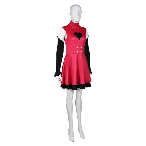 hazbin hotel tv charlie morningstar women pink dress combat outfit cosplay costume