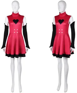 hazbin hotel tv charlie morningstar women pink dress combat outfit cosplay costume 9 1024x