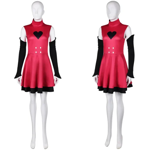 hazbin hotel tv charlie morningstar women pink dress combat outfit cosplay costume