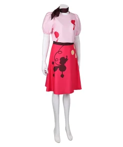 hazbin hotel tv niffty women pink printed dress party carnival halloween cosplay costume 5 1024x