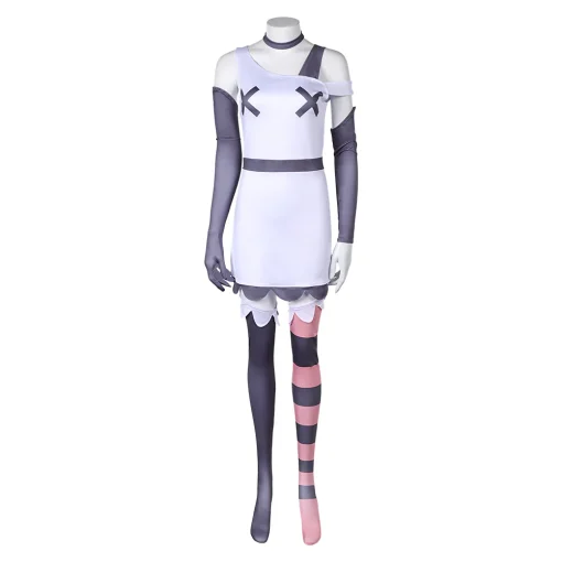 hazbin hotel tv vaggie women white dress set party carnival halloween cosplay costume