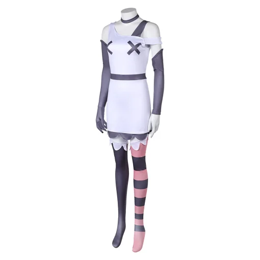 hazbin hotel tv vaggie women white dress set party carnival halloween cosplay costume