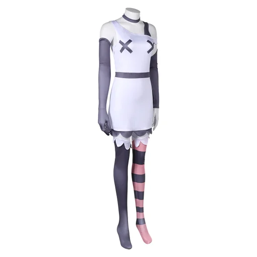 hazbin hotel tv vaggie women white dress set party carnival halloween cosplay costume