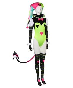 helluva boss hazbin hotel tv fizzarolli women green outfit party carnival halloween cosplay costume 5 1024x