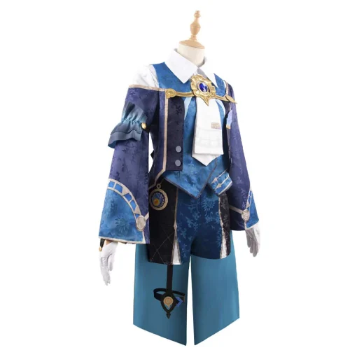 honkai star rail game mikhail char legwork blue outfit party carnival halloween cosplay costume