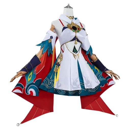 honkai star rail game yunli women red dress party carnival halloween cosplay costume