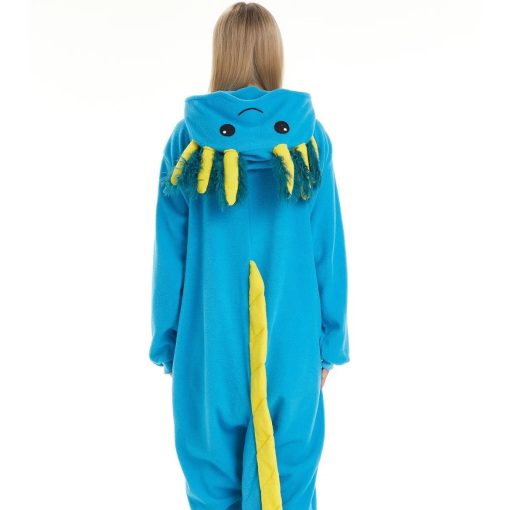 Blue Axototl Onesie Halloween Costume for Adults - Image 4