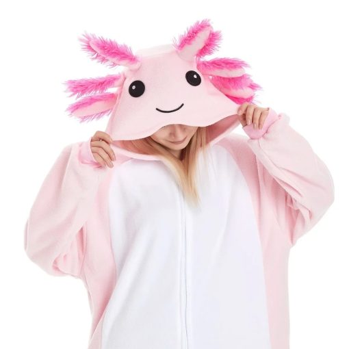 Pink Axototl Onesie Halloween Costume for Adults - Image 4