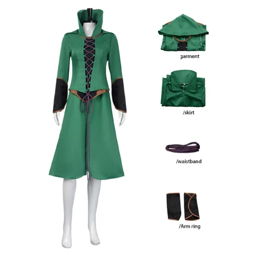 The Lord Of The Rings: The War of the Rohirrim (2024) Galadriel Women Green Outfit Cosplay Costume - Image 4