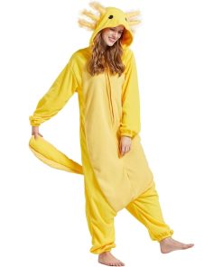 yellow axolotl onesie adults