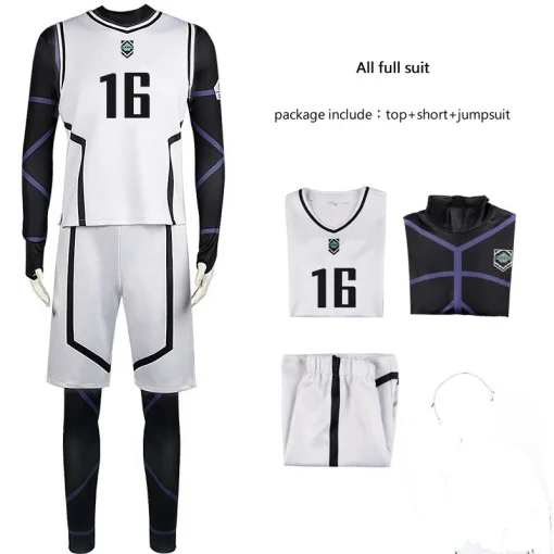 BLUE LOCK  Football Uniform Cosplay Costume Top Shorts Outfits Halloween Suit - Image 2