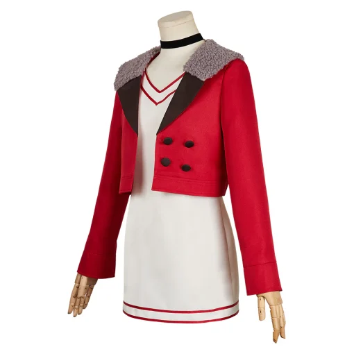 Dandadan Momo Ayase Women Red Dress Outfit Carnival Halloween Cosplay Costume - Image 4