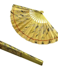 douma cosplay props golden lotus plastic folding fans halloween prop 3 1024x