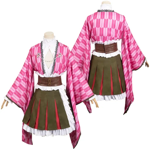 Kanroji Mitsuri Women Kimono Outfit Halloween Cosplay Costume - Image 2