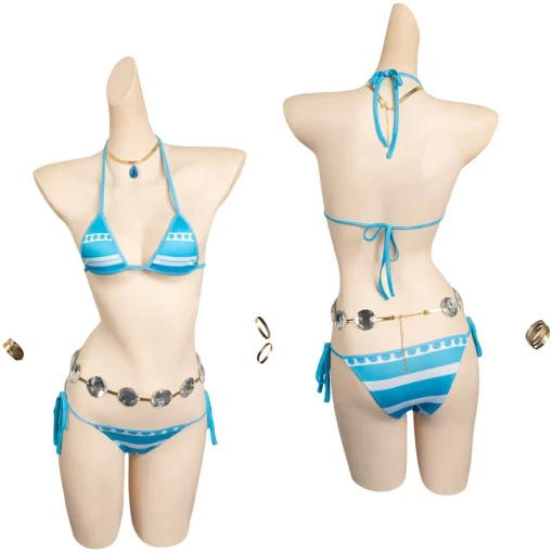 OP Nami Women Blue Bikini Set Swimsuit Halloween Cosplay Costume - Image 2