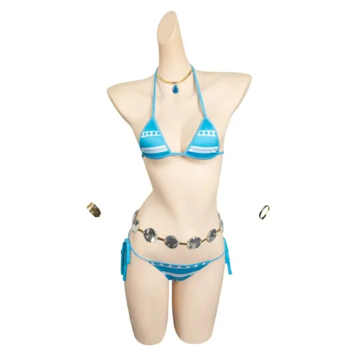 OP Nami Women Blue Bikini Set Swimsuit Halloween Cosplay Costume