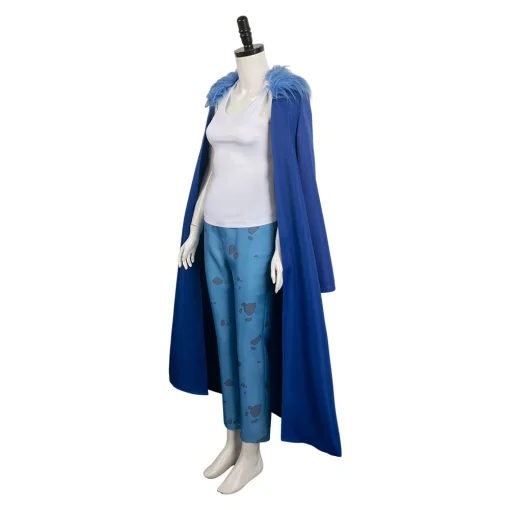 OP Trafalgar D. Water Law Women Blue Suit Halloween Cosplay Costume - Image 3